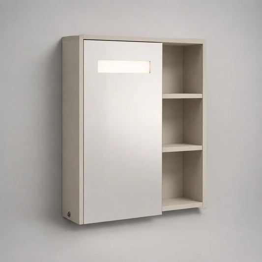 Armoire de toilette 80 x 20 x 70 cm MDF blanc avec miroir et étagères